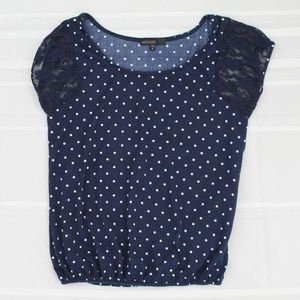 Junior polka-dot lace shirt